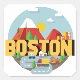 Pegatina Cuadrada Boston como destino