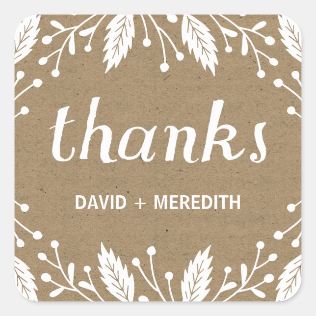 Pegatina Cuadrada Botánicos de vacaciones (Anverso)