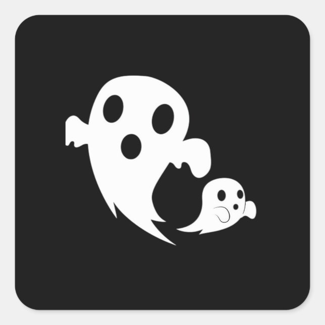 Pegatina Cuadrada Bote blanco (Anverso)