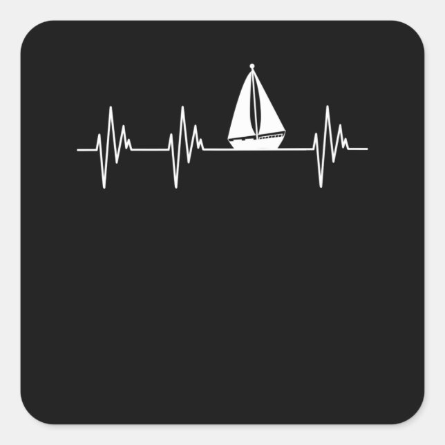 Pegatina Cuadrada Bote de latido de barco Sailor Cruise Lover Gr (Anverso)