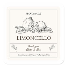 Botella de Limoncello, Boda de limón artesanal mod