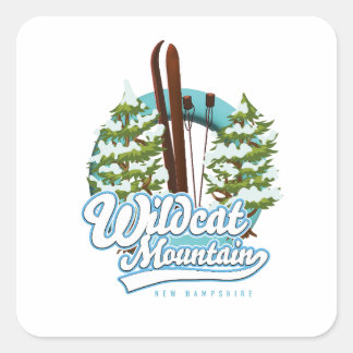 Pegatina Cuadrada botón poster de esquí Wildcat Mountain New Hampshi