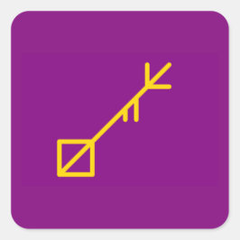 Pegatina Cuadrada Botón redondo, pequeño, isla de Sessrumnir de 1¼ p