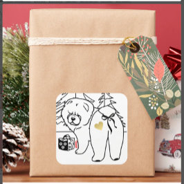 Pegatina Cuadrada BOTTOM OF MY HEART chow holiday