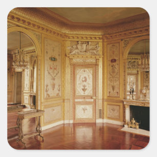 Pegatina Cuadrada Boudoir de Marie-Antoinette decorado en 1785