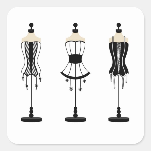 Pegatina Cuadrada Boudoir Lingerie | PEGATINAS (Anverso)