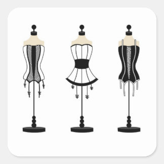 Pegatina Cuadrada Boudoir Lingerie | PEGATINAS