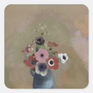 Pegatina Cuadrada Bouquet de anémonas