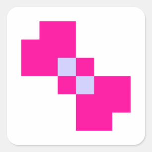 Pegatina Cuadrada Bow de píxeles de 8 bits