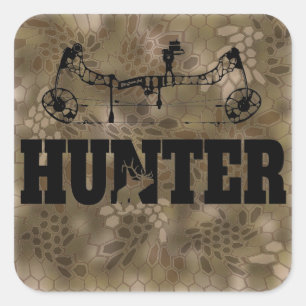 Pegatina Cuadrada Bow Hunter Kryptek