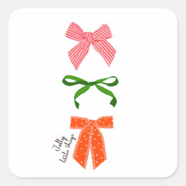 Pegatina Cuadrada Bow Jolly Little Things Navidad 