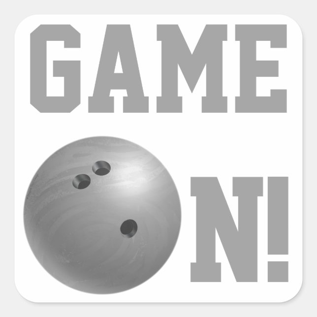 Pegatina Cuadrada Bowling Ball Gray (Anverso)