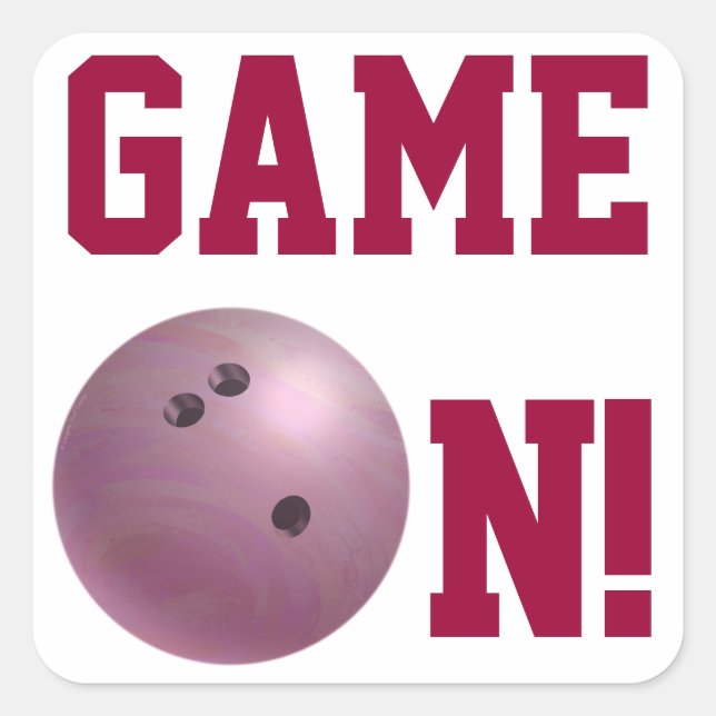 Pegatina Cuadrada Bowling Ball Pink (Anverso)