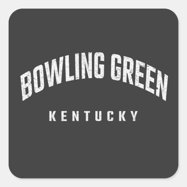 Pegatina Cuadrada Bowling Green Kentucky KY (Anverso)