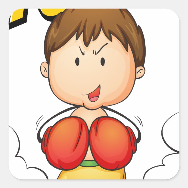 Pegatina Cuadrada Boxeo (Anverso)