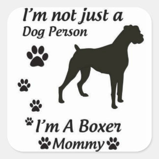 Pegatina Cuadrada Boxer Mom