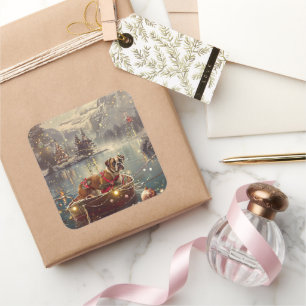 Pegatina Cuadrada Boxer Navidades Festividad