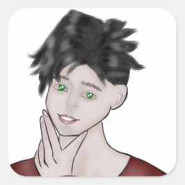 Pegatina Cuadrada Boy Drawing