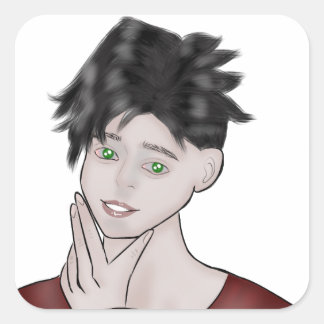 Pegatina Cuadrada  Boy Drawing