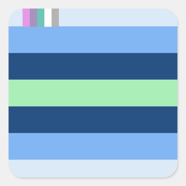 Pegatina Cuadrada Boyflux alternate Pride Flag  (Anverso)