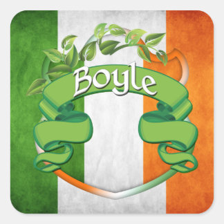 Pegatina Cuadrada Boyle Irish Shield