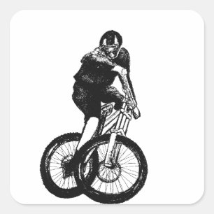 Pegatina Cuadrada Boys mountain bike T Shirt presenta MTB