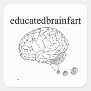 Pegatina Cuadrada brainfart educado