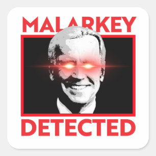 Pegatina Cuadrada Brandon oscuro: Malarkey detectado