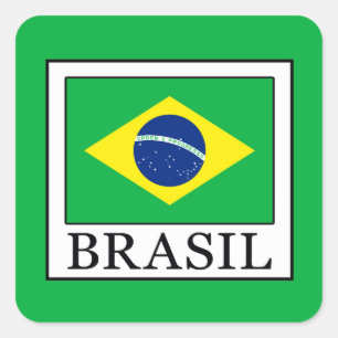 Pegatina Cuadrada Brasil