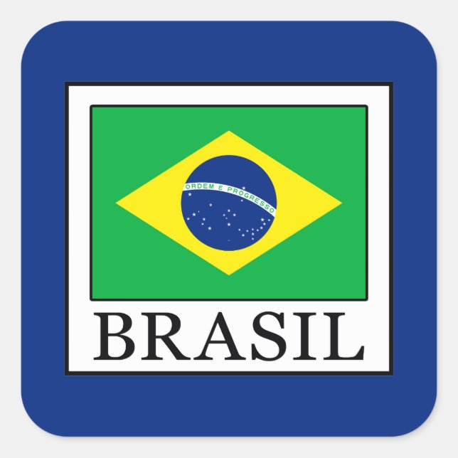 Pegatina Cuadrada Brasil (Anverso)