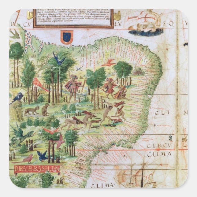 Pegatina Cuadrada Brasil del 'Atlas Miller' (Anverso)