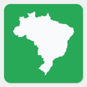 Pegatina Cuadrada Brasil: Festividad verde amazónica en Emporio Moff