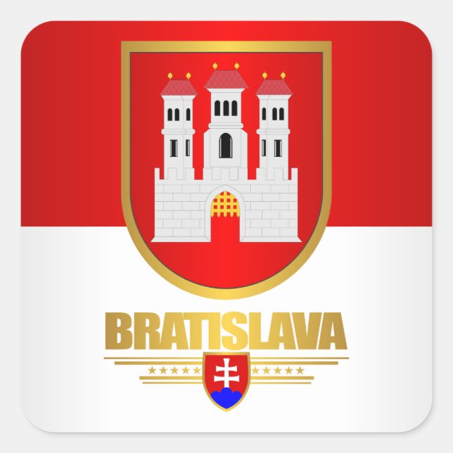 Pegatina Cuadrada Bratislava (Anverso)