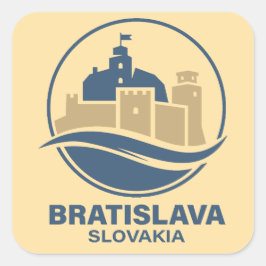 Pegatina Cuadrada Bratislava Eslovaquia Europa