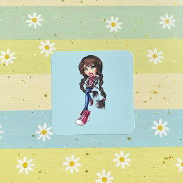 Pegatina Cuadrada Bratz