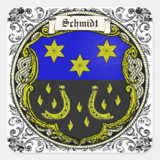 Pegatina Cuadrada Brazos familiares de Schmidt (Saar-Rhine)
