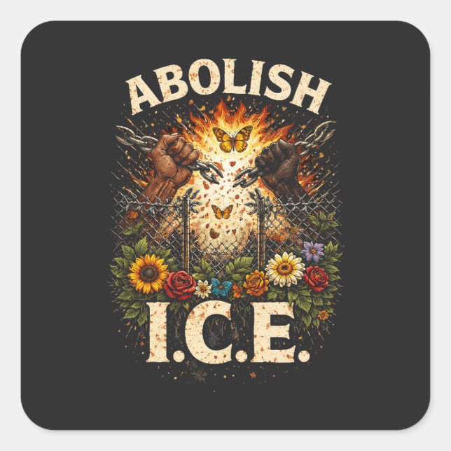 Pegatina Cuadrada Break the Chains (Anverso)