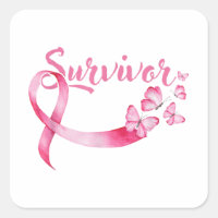 Breast Cancer Awareness Pink Butterflies Ribbon