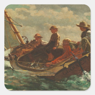 Pegatina Cuadrada Breezing Up (Un Viento Justo) 1873-76