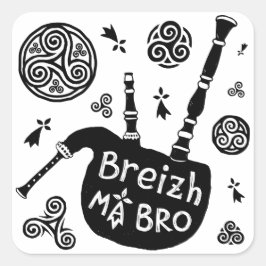 Pegatina Cuadrada Breizh mamáes Bro