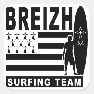 Pegatina Cuadrada Breizh surfing