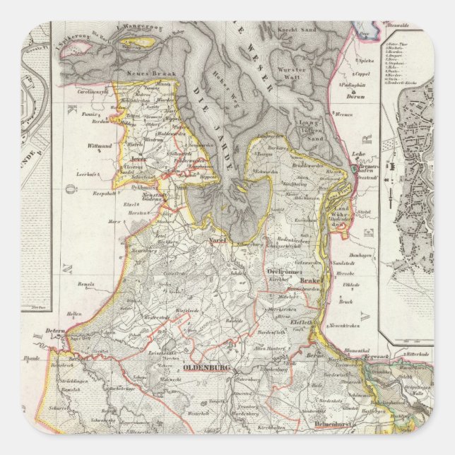 Pegatina Cuadrada Bremerhaven Alemania (Anverso)