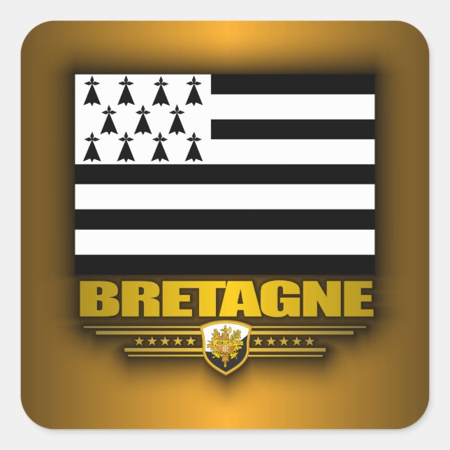 Pegatina Cuadrada Bretagne (Bretaña) (Anverso)