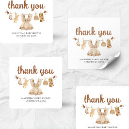 Pegatina Cuadrada Brewing Coffee Baby Shower