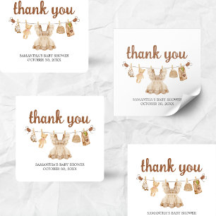 Pegatina Cuadrada Brewing Coffee Baby Shower