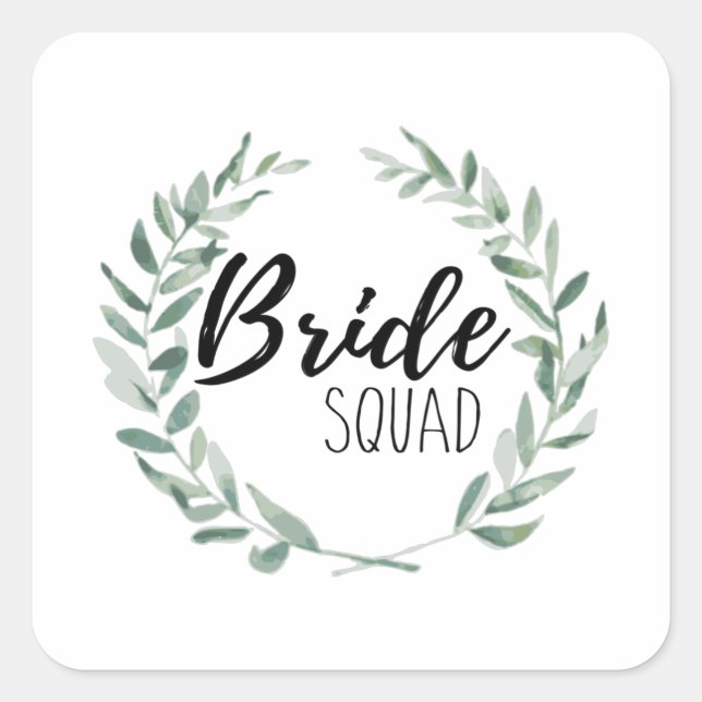 Pegatina Cuadrada Bride Squad (Anverso)