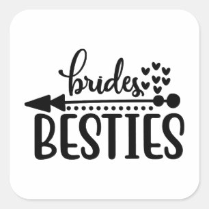 Pegatina Cuadrada Brides Besties