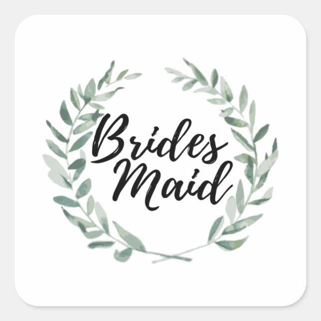 Pegatina Cuadrada Bridesmaid (Anverso)