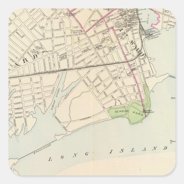 Pegatina Cuadrada Bridgeport, sur (Anverso)