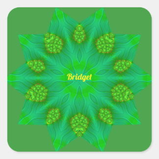 Pegatina Cuadrada ~BRIDGET ~ WOW! ~ 10 Estrella punteada ~ Verde ~